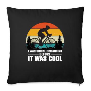 Best Dad Riding Bike Cool Dad E-Bike - Sofa pillowcase 17,3'' x 17,3'' (45 x 45 cm) - black - Front