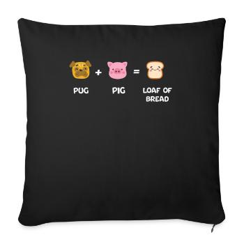 Pug Dog Pig Pig Dog Connection Cadeau - Housse de coussin décorative 45 x 45 cm - noir - Devant