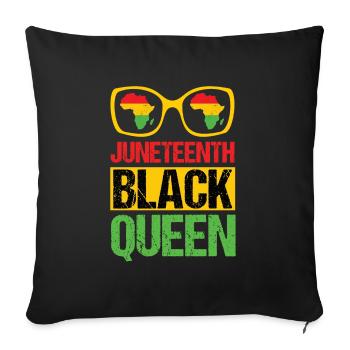 Afro Femme Juneteenth Day Mes ancêtres étaient - Housse de coussin décorative 45 x 45 cm - noir - Devant
