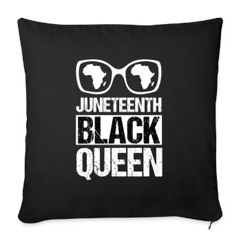 Afro Femme Juneteenth Day Mes ancêtres étaient - Housse de coussin décorative 45 x 45 cm - noir - Devant