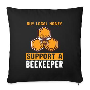Beekeeping Beekeeper Honey Beekeeper Lustig - Sofa pillowcase 17,3'' x 17,3'' (45 x 45 cm) - black - Front