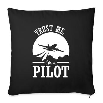 Pilot Airplane Flying Sport Gift Idea - Sofa pillowcase 17,3'' x 17,3'' (45 x 45 cm) - black - Front