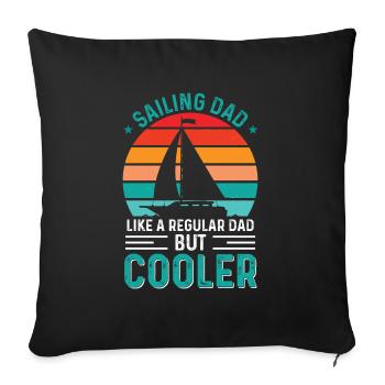 Captain Boat Woman Holiday Sailboat Wife Father - Sofa pillowcase 17,3'' x 17,3'' (45 x 45 cm) - black - Front