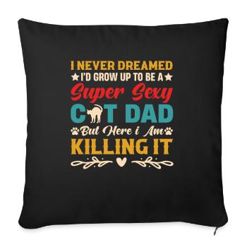 Real men love cats cat man cat father - Sofa pillowcase 17,3'' x 17,3'' (45 x 45 cm) - black - Front