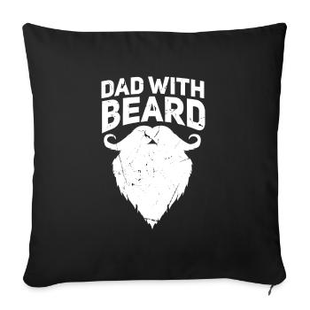 Père barbu Père avec barbe - Housse de coussin décorative 45 x 45 cm - noir - Devant
