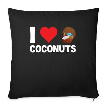 Coconut Coconut Water Palm Leaves Coconut Milk - Sofa pillowcase 17,3'' x 17,3'' (45 x 45 cm) - black - Front