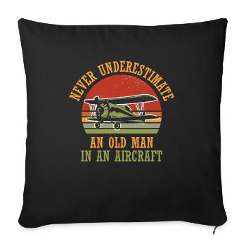 Pilot Flugzeug fliegen Flugsport Geschenkidee - Sofakissenbezug 45 x 45 cm - Schwarz - Vorne
