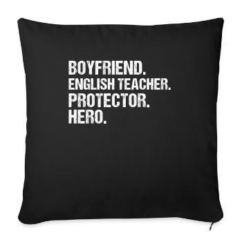 Professeur d’anglais Anglais Professeur de langue - Housse de coussin décorative 45 x 45 cm - noir - Devant