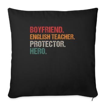 Professeur d’anglais Anglais Professeur de langue - Housse de coussin décorative 45 x 45 cm - noir - Devant