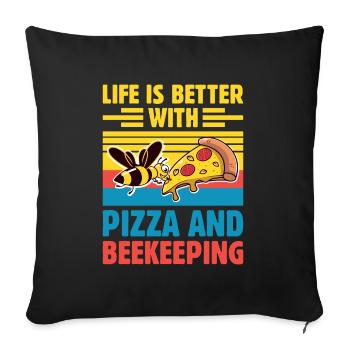 Beekeeping Beekeeper Honey Beekeeper Lustig - Sofa pillowcase 17,3'' x 17,3'' (45 x 45 cm) - black - Front