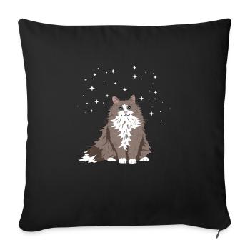 Black Cat with Blue Eyes - Sofa pillowcase 17,3'' x 17,3'' (45 x 45 cm) - black - Front