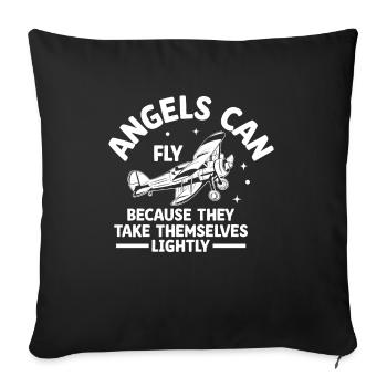 Pilot Airplane Flying Flying Gift Idea - Sofa pillowcase 17,3'' x 17,3'' (45 x 45 cm) - black - Front