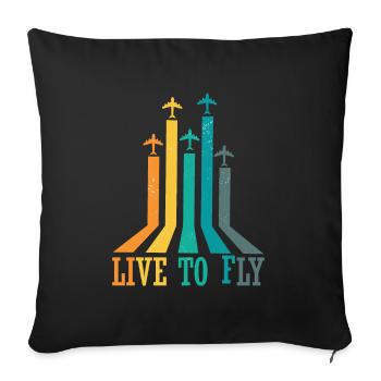 Pilot Airplane Flying Sport Gift Idea - Sofa pillowcase 17,3'' x 17,3'' (45 x 45 cm) - black - Front