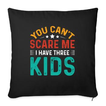 J’ai trois enfants papa maman cadeau - Housse de coussin décorative 45 x 45 cm - noir - Devant