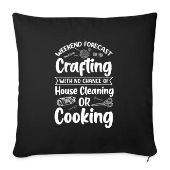 Couture Femme au foyer Machine à coudre Cadeau ménager - Housse de coussin décorative 45 x 45 cm - noir - Devant