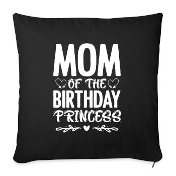 Cadeau de la petite fille princesse de maman - Housse de coussin décorative 45 x 45 cm - noir - Devant