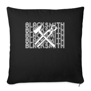 Blacksmith Shirt Metalworker Anvil Cutler - Sofa pillowcase 17,3'' x 17,3'' (45 x 45 cm) - black - Front