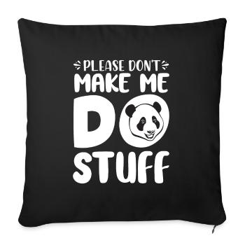 Panda Fur Cuddly Toy Heart Japon Asie Chine - Housse de coussin décorative 45 x 45 cm - noir - Devant