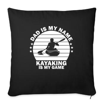 Papa Fishing Boats Kayak Canoe Summer Seehaus Cabin - Sofa pillowcase 17,3'' x 17,3'' (45 x 45 cm) - black - Front