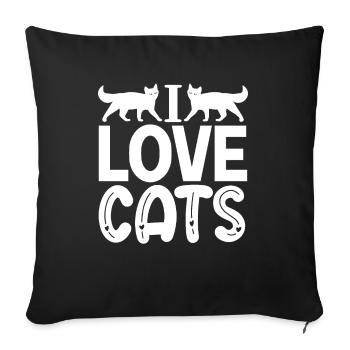 Real men love cats cat man cat father - Sofa pillowcase 17,3'' x 17,3'' (45 x 45 cm) - black - Front