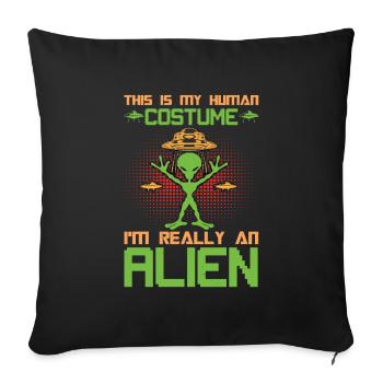 Graffiti Drops UFO Mystery - Sofa pillowcase 17,3'' x 17,3'' (45 x 45 cm) - black - Front