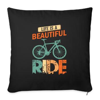 Cycopath Fahrrad E-Bike Radfahren Rennrad Fahrrad - Sofakissenbezug 45 x 45 cm - Schwarz - Vorne