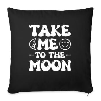 Moon / Crescent - Sofa pillowcase 17,3'' x 17,3'' (45 x 45 cm) - black - Front