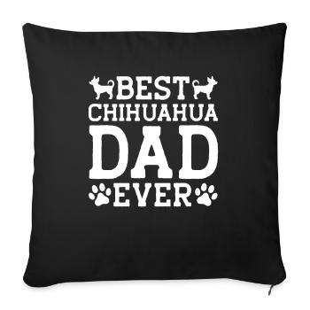 La vie est meilleure Chihuahua propriétaire chien - Housse de coussin décorative 45 x 45 cm - noir - Devant