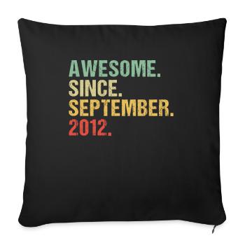 September 2012 - Birthday in September - Sofa pillowcase 17,3'' x 17,3'' (45 x 45 cm) - black - Front