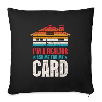 Agent immobilier Courtier Profession Immobilier - Housse de coussin décorative 45 x 45 cm - noir - Devant