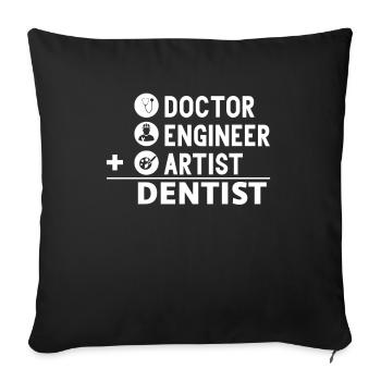 Dental Assistant Dentist Tooth - Sofa pillowcase 17,3'' x 17,3'' (45 x 45 cm) - black - Front