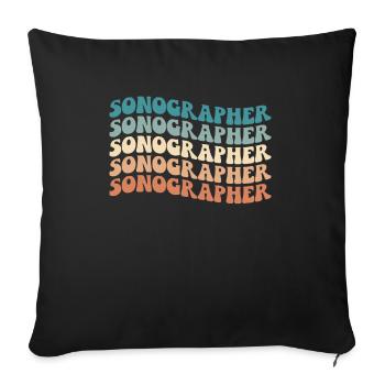 Cardio Sonographe Ultrasons Technicien Sonographe - Housse de coussin décorative 45 x 45 cm - noir - Devant