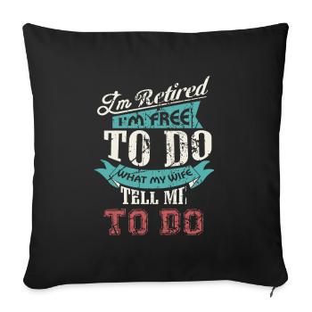 FEMME HEUREUSE VIE HEUREUSE Épouse Partenaire - Housse de coussin décorative 45 x 45 cm - noir - Devant