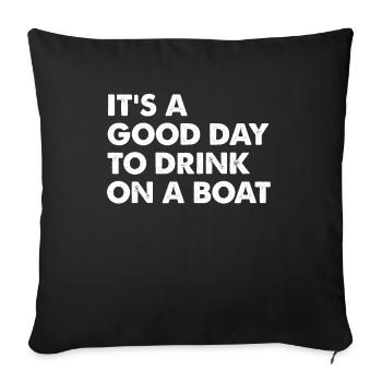 Lake Fishing Boats Kayak Canoe Summer Seehaus Cabin - Sofa pillowcase 17,3'' x 17,3'' (45 x 45 cm) - black - Front