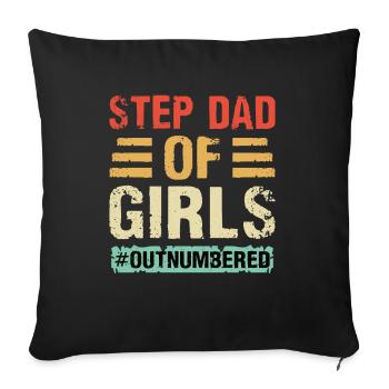 Beau-père Père Stepda Papa Fête des Pères Bonus Papa - Housse de coussin décorative 45 x 45 cm - noir - Devant