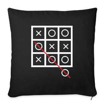 Tic tac toe - Housse de coussin décorative 45 x 45 cm - noir - Devant