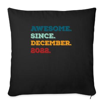 Anniversaire Décembre 2022 Né Année de naissance - Housse de coussin décorative 45 x 45 cm - noir - Devant