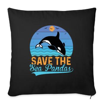 Orque Biologiste marin Épaulard épaulard - Housse de coussin décorative 45 x 45 cm - noir - Devant