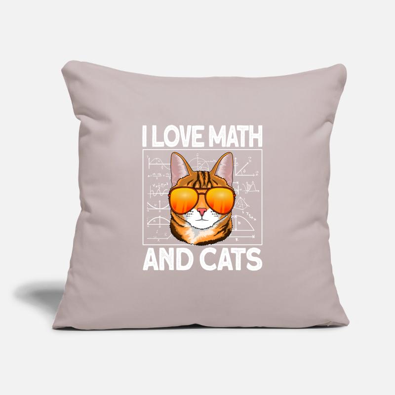 mathematics math teacher cat math arithmetic Sofa pillowcase 17,3'' x 17,3'' (45 x 45 cm)