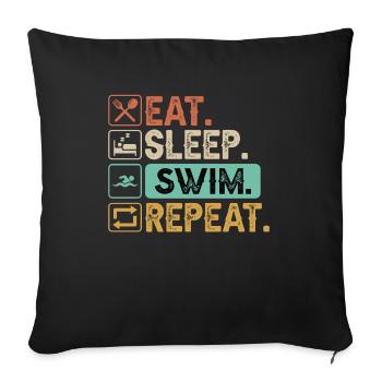 Swimmer Swimming pool Swimming Sport Swimming - Sofa pillowcase 17,3'' x 17,3'' (45 x 45 cm) - black - Front