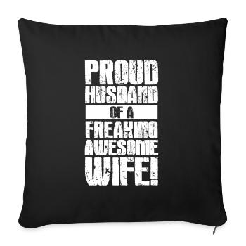 FEMME HEUREUSE VIE HEUREUSE Épouse Partenaire - Housse de coussin décorative 45 x 45 cm - noir - Devant