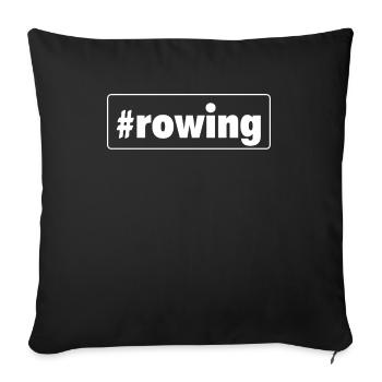 Rowing Trainer Gift Rower Rowing Boat Paddle - Sofa pillowcase 17,3'' x 17,3'' (45 x 45 cm) - black - Front