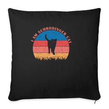 Schrodinger's Cat Box Funny Science Nerd - Sofa pillowcase 17,3'' x 17,3'' (45 x 45 cm) - black - Front