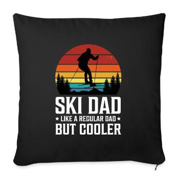 Ski Father Downhill Mountains Ski Sport Skis Skiing - Sofa pillowcase 17,3'' x 17,3'' (45 x 45 cm) - black - Front