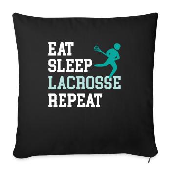 Lacrosse players play Lacrosse Relax Lacrosse - Sofa pillowcase 17,3'' x 17,3'' (45 x 45 cm) - black - Front