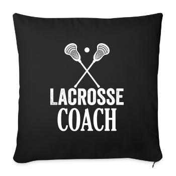 Lacrosse Trainer Expert Sports Game Coach - Sofa pillowcase 17,3'' x 17,3'' (45 x 45 cm) - black - Front