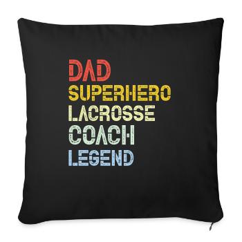 Lacrosse Father Game Sport Papa Racket Player - Sofa pillowcase 17,3'' x 17,3'' (45 x 45 cm) - black - Front