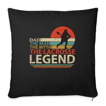 Lacrosse Father Game Sport Papa Racket Player - Sofa pillowcase 17,3'' x 17,3'' (45 x 45 cm) - black - Front