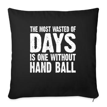 Handball Dreher Joueur de handball Club de handball - Housse de coussin décorative 45 x 45 cm - noir - Devant