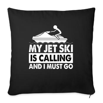 Jetski Sport Water Motorcycle Water Sports Gift - Sofa pillowcase 17,3'' x 17,3'' (45 x 45 cm) - black - Front